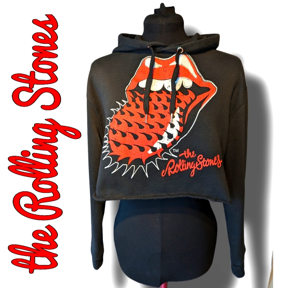 The Rolling 😛 Stones Crop Top Hoodie